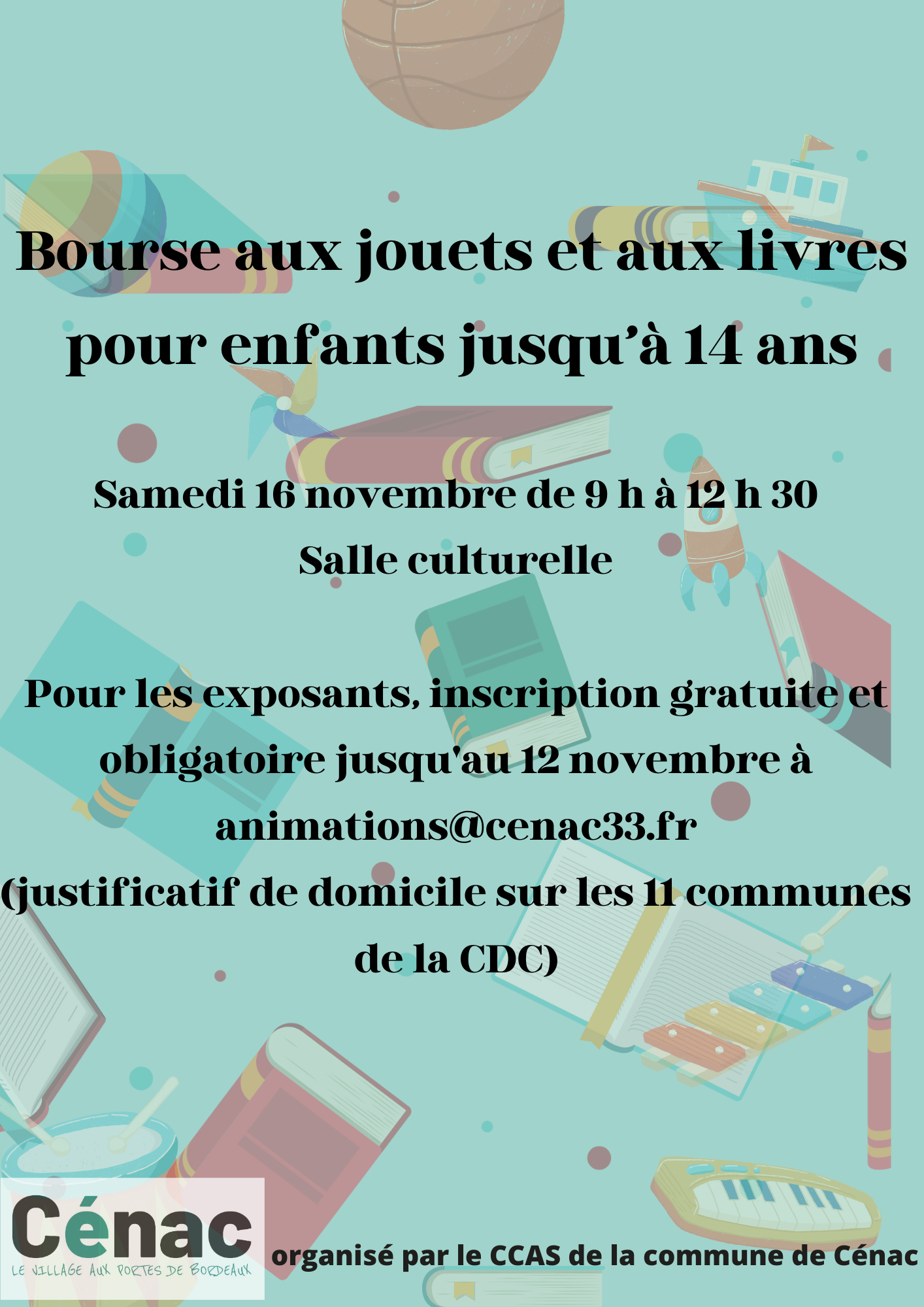 Bourse aux jouets et aux livres pour enfant jusqu'à 14 ans